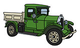 The vintage green truck