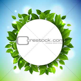 Spring Sale Text With Green Branches Nature Background