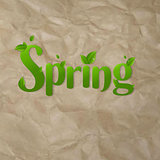 Spring Text With Green Branches