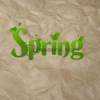 Spring Text With Green Branches