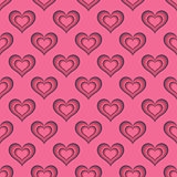 Pink hearts seamless background pattern