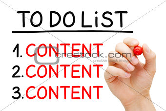 Content To Do List Concept
