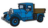 The vintage blue truck
