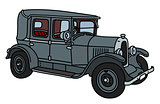 The vintage gray car