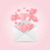 Envelope with Heart Symbol. Love and Feelings Background Design. Vector illustration