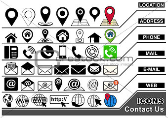 Contact Us Icons Collection