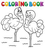 Coloring book flamingo theme 1