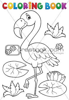 Coloring book flamingo theme 2