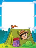 Scout in tent theme frame 1