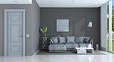 Purple and gray lounge