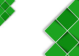 White Background with Green Squares