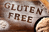text gluten free written with a gluten free flour