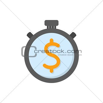 Stop watch with dollar sign