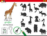 shadows game with giraffe characters