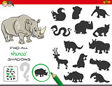 shadows game with rhinoceros characters