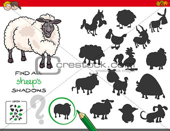 shadows game with sheep characters