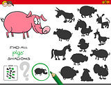 shadows game with pigs characters