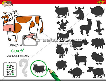 shadows game with cows characters