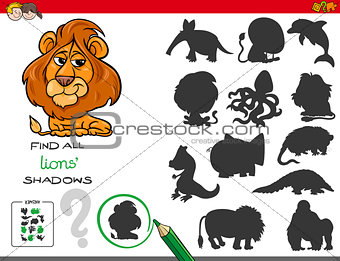 shadows game with lion characters