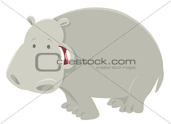 funny cartoon hippopotamus animal character