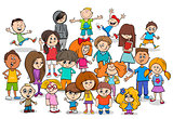 funny children cartoon characters group