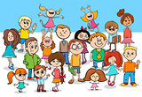 kid boys and girls cartoon characters group
