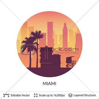 Miami famous city scape.