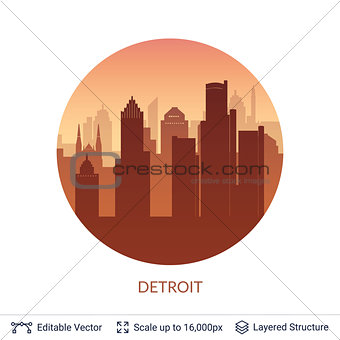 Detroit famous city scape.