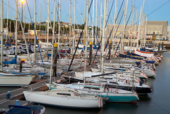 Parking of boats and yachts in Lisbon, Portugal