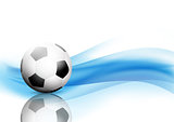 Abstract waves background with football / soccer ball