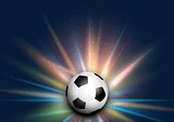 Football / soccer ball on starburst background 