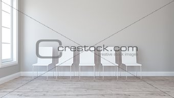 Row of chairs in Empty Room 