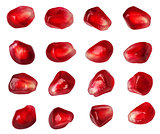 Pomegranate seed collection isolated
