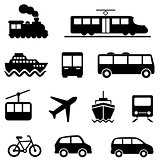 Air, sea, land and public transportation icons