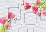 3d floral rectangular wallpaper for walls