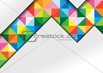 White Geometric Background with Colorful Squares