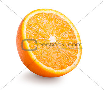 Half of orange fruit isolated