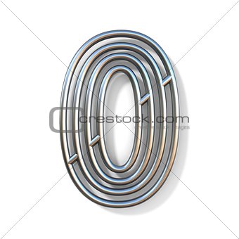 Wire outline font number 0 ZERO 3D