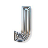 Wire outline font letter J 3D