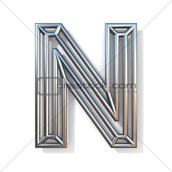 Wire outline font letter N 3D