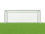 Football - soccer gate on grass. 3D