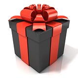 Black gift box isolated