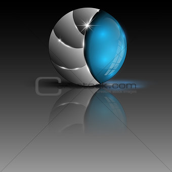 illustration of blue colorful sphere logo