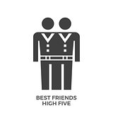 Best Friends High Five Glyph Vector Icon.