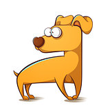 Cartoon yellow dog. Symbol of the year 2018.