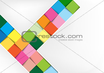 White Background with Colorful Squares