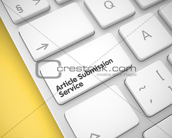 Article Submission Service on the White Keyboard Key. 3d