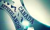 Canada Netherlands - Mechanism of Metal Cog Gears. 3D.