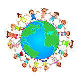 Small children around the globe