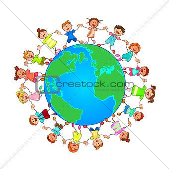 Small children around the globe